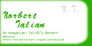 norbert talian business card